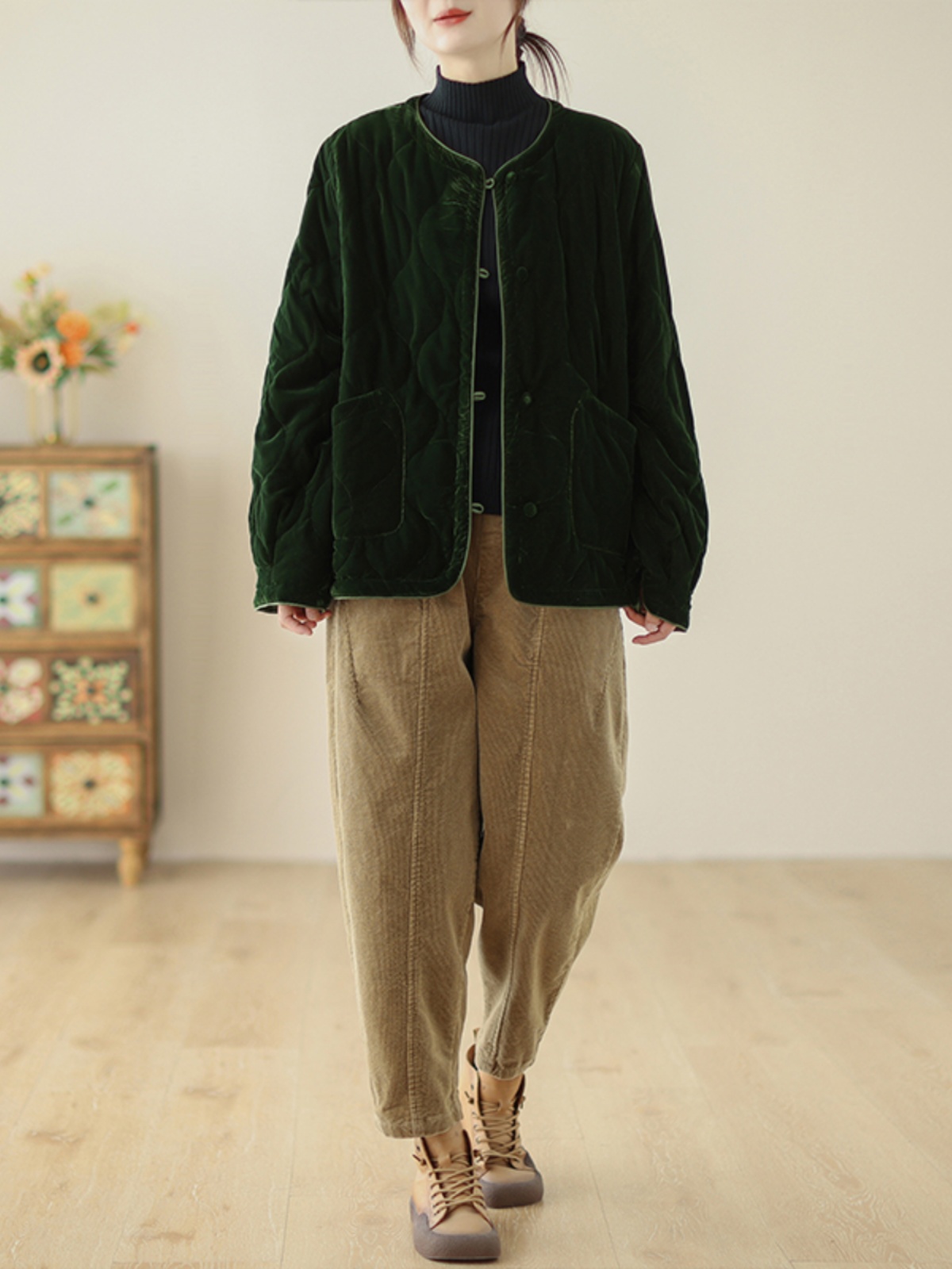 Retro Casual Cotton Jacket rou - Winter Clothing Types 评论和价格