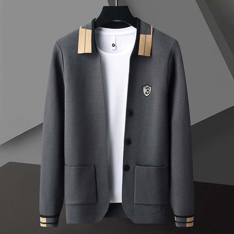 Autumn/Winter Jacquard Knitted - Wool Blend Coat 评论和价格
