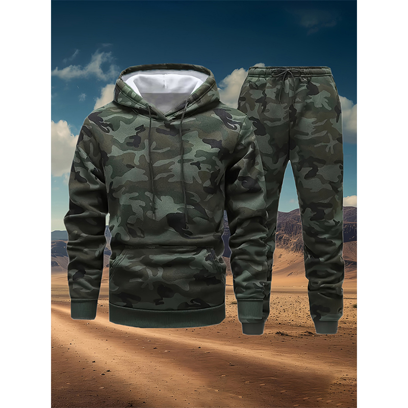 Autumn Camouflage 3D Print Hoo - Winter Clothing For 评论和价格