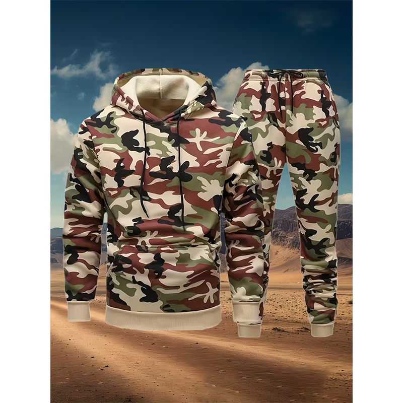 Autumn Camouflage 3D Print Hoo - Winter Clothing For 评论和价格