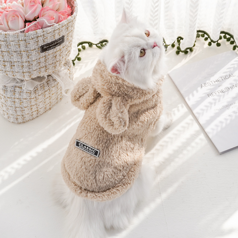 Pet Dog Soft Fleece Clothes Cu - Fleece Hoodie Lined 评论和价格