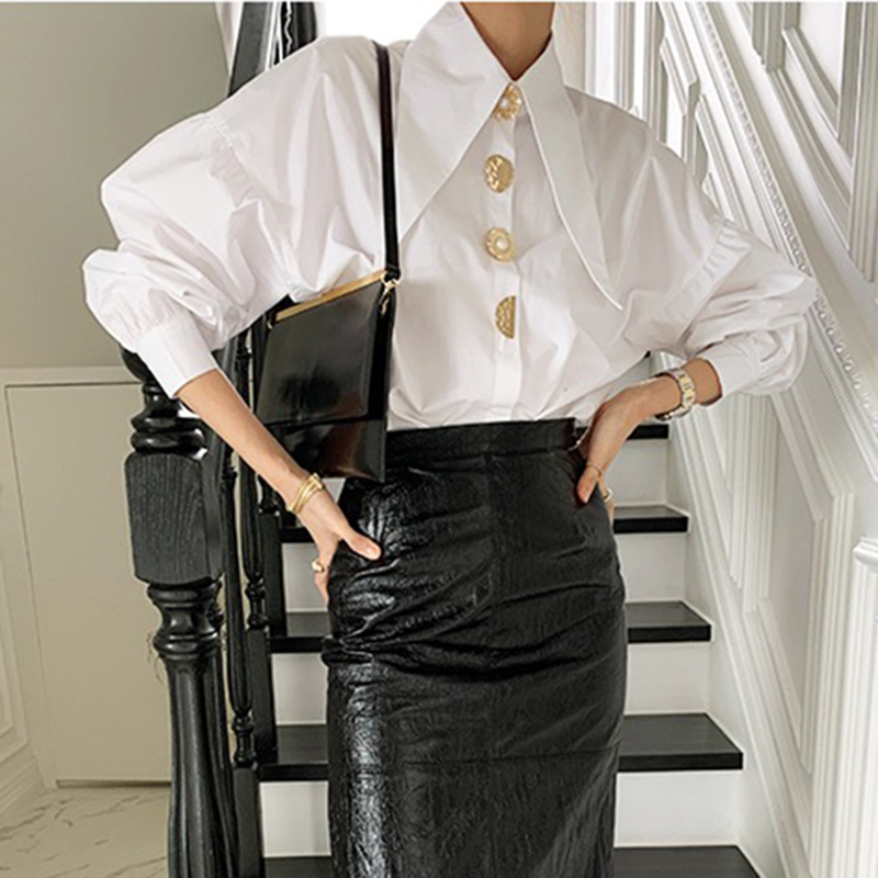 White Elegant Pearl Women Shir - Y2K Winter Clothing 评论和价格
