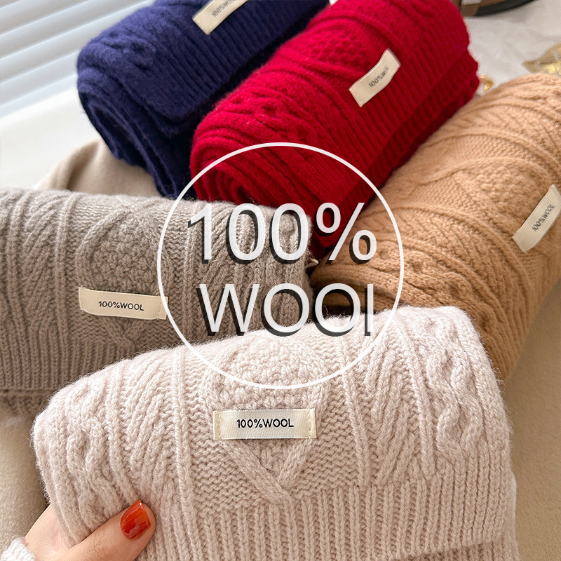 Luxury 100% Wool Scarf Women M - Cashmere Scarf Wrap 评论和价格