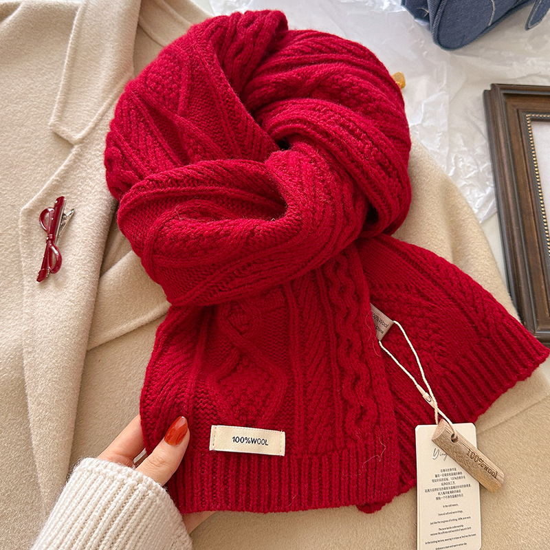 Luxury 100% Wool Scarf Women M - Cashmere Scarf Wrap 评论和价格