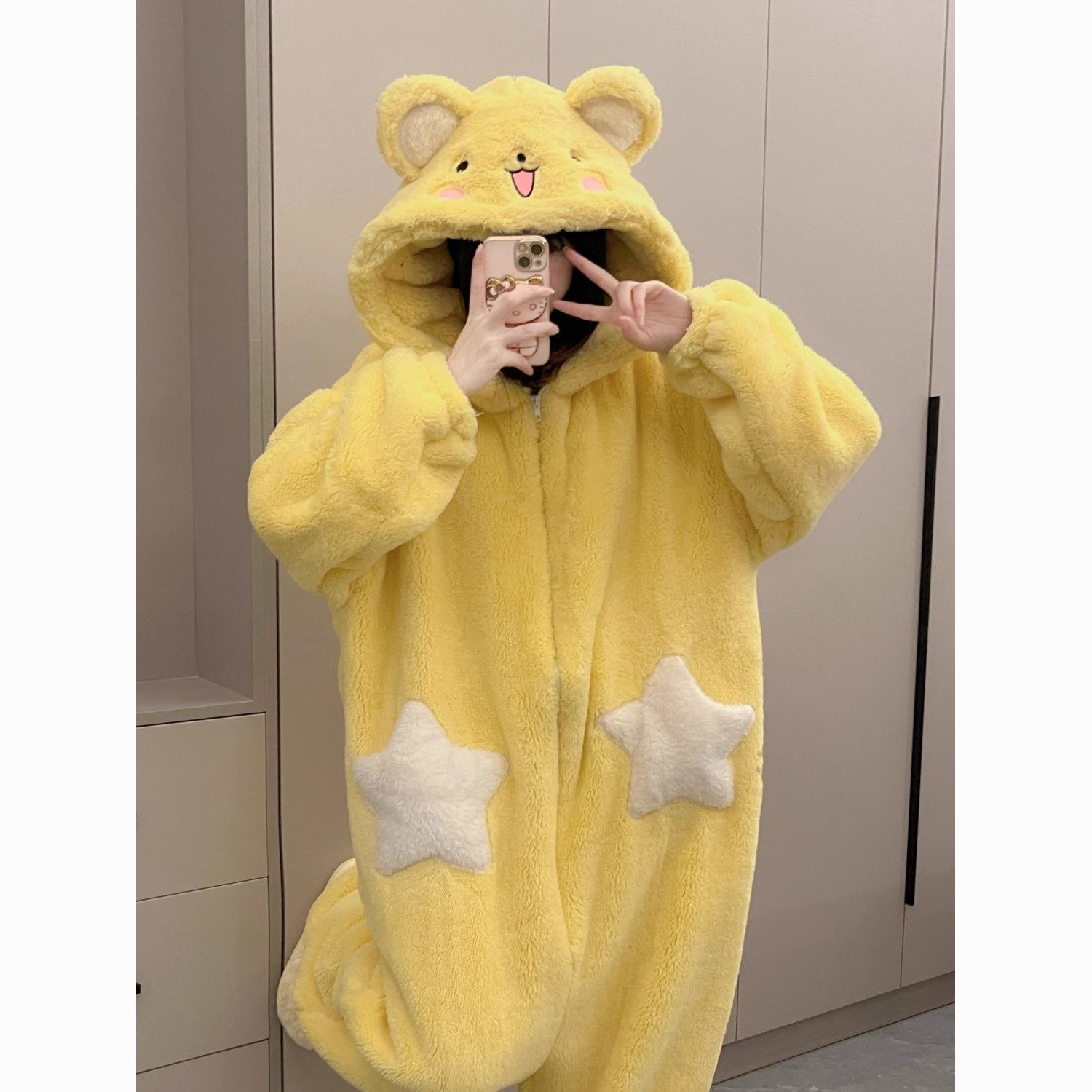 Women's Cartoon Hooded Kigurum - Fleece Hoodie Lined 评论和价格