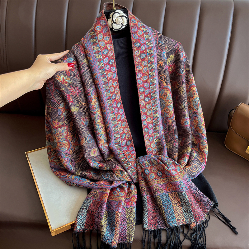 Luxury Embroidery Cashmere Win - Cashmere Scarf Wrap 评论和价格