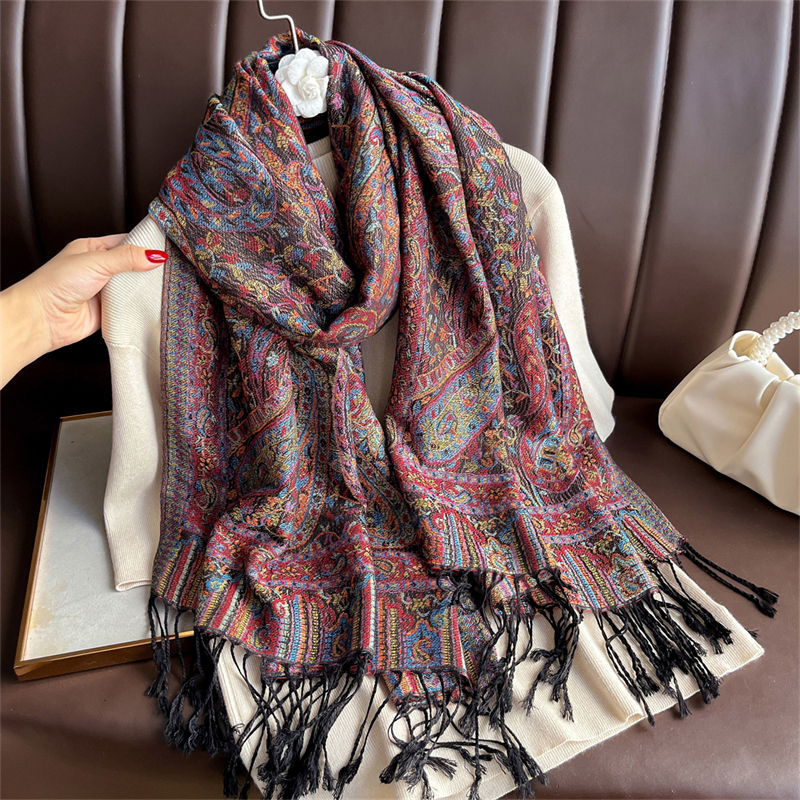 Luxury Embroidery Cashmere Win - Cashmere Scarf Wrap 评论和价格
