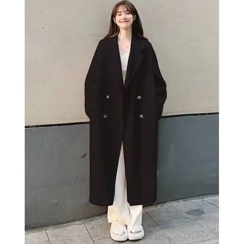 Women's Thickened Woolen Coat  - Wool Blend Coat 评论和价格