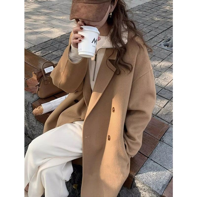 Women's Thickened Woolen Coat  - Wool Blend Coat 评论和价格