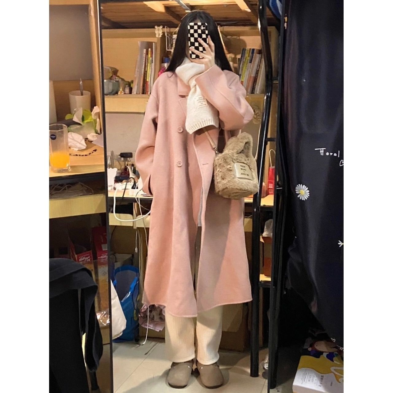 Women's Thickened Woolen Coat  - Wool Blend Coat 评论和价格